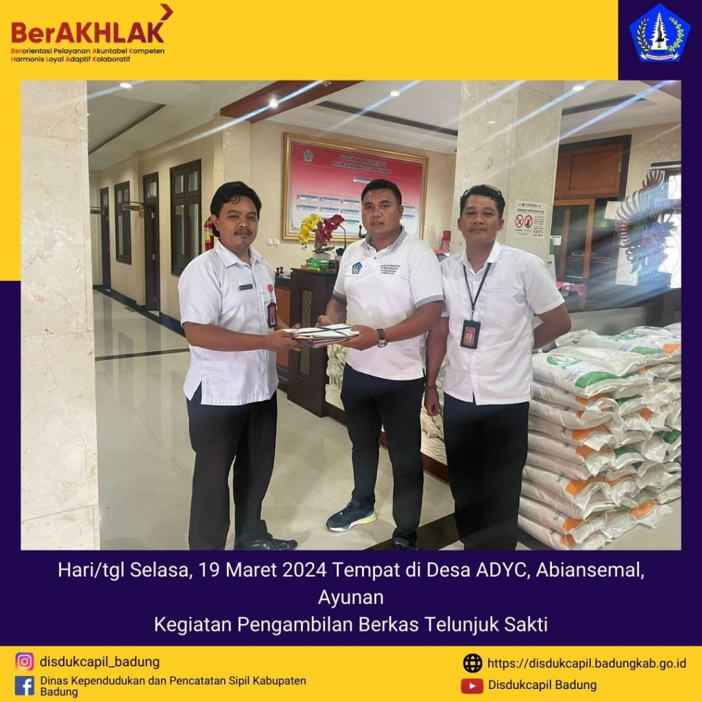 Kegiatan Pengambilan Berkas Telunjuk Sakti Oleh Staff Disdukcapil Badung di Desa Abiansemal Dauh yeh Cani, Abiansemal, Ayunan